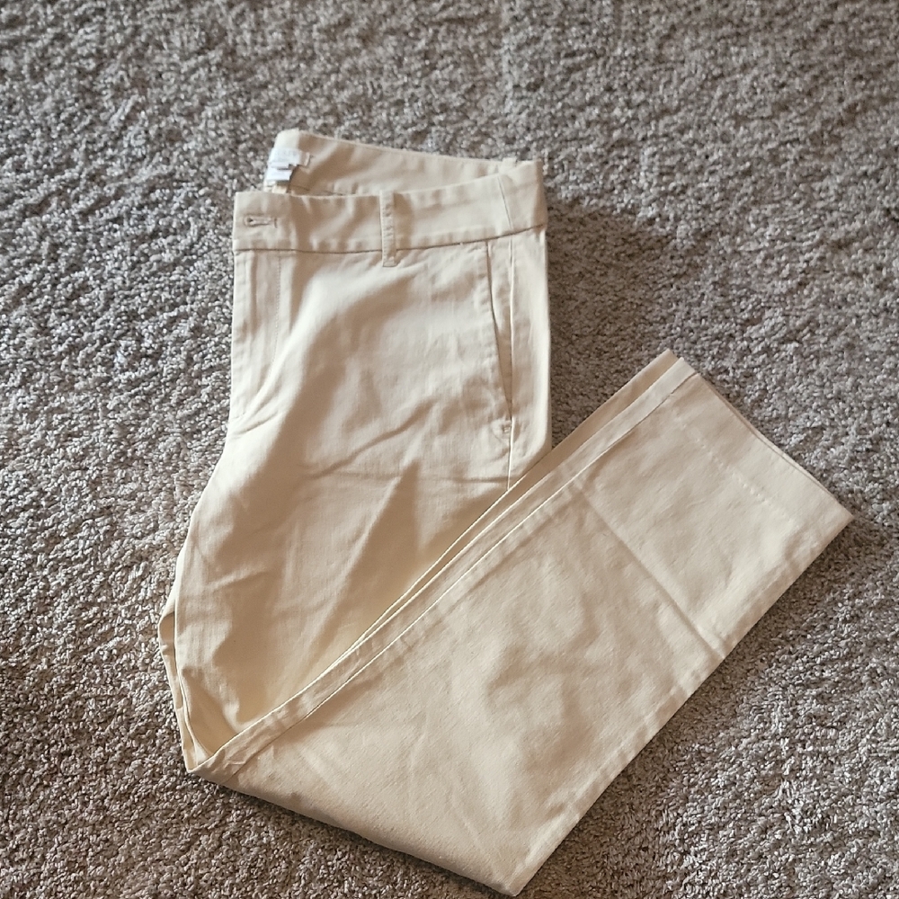 Cream Straight-Leg Pants